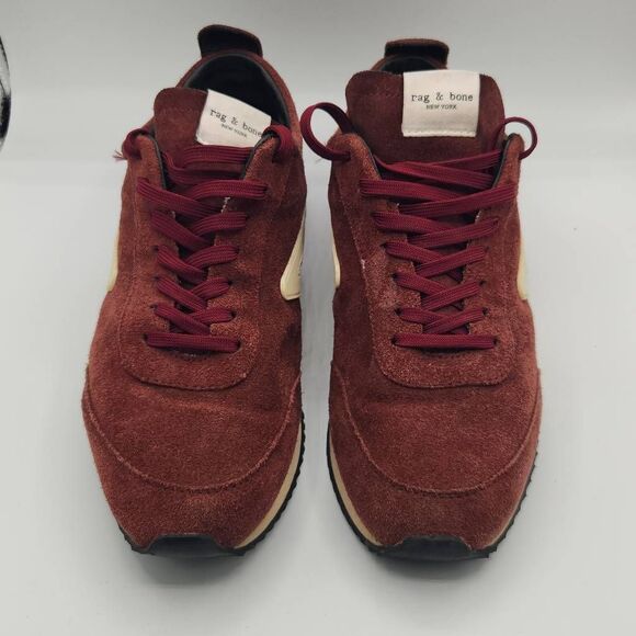 Rag and Bone Men's Size EU 43 US 10 Red Suede Color block Runners Sneakers - Picture 3 of 9